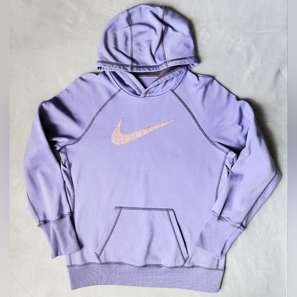Nike Sweaters - Purple Nike Swoosh Therma-fit Thermal Hoodie Sweatshirt, Women's Size Large
